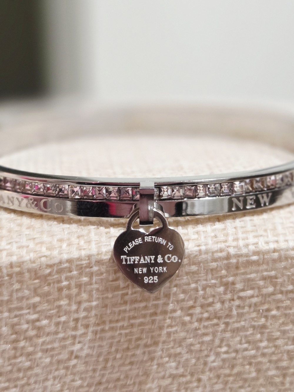 Heart Tag Bangle Bracelet